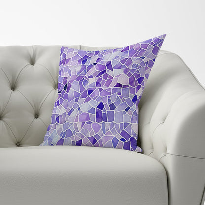 Purple and White Mosaic Design Cushions