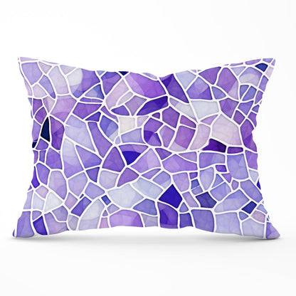 Purple and White Mosaic Design Cushions