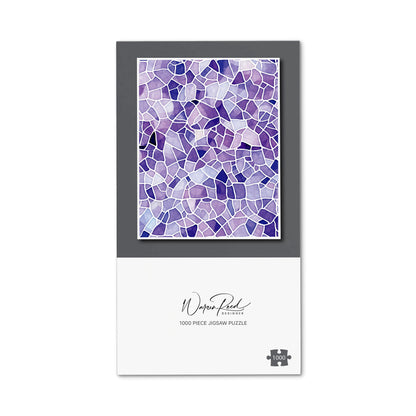 Purple and White Mosaic Design Jigsaw Puzzle