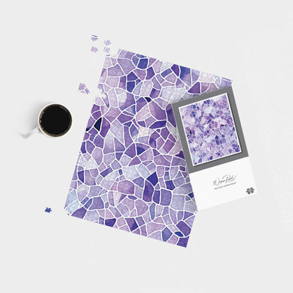 Purple and White Mosaic Design Jigsaw Puzzle