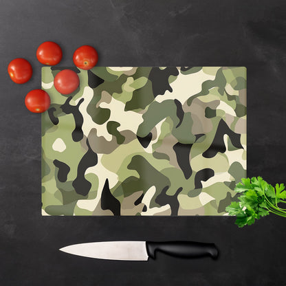 Camouflage Design Glass Chopping Board