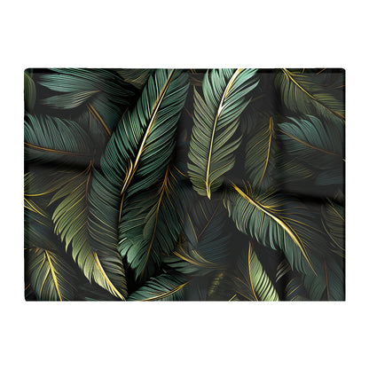 Green And Gold Leaves Glass Chopping Board