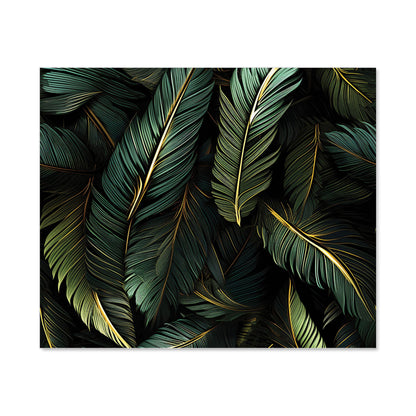 Green and Gold Leaves Kitchen Splashback