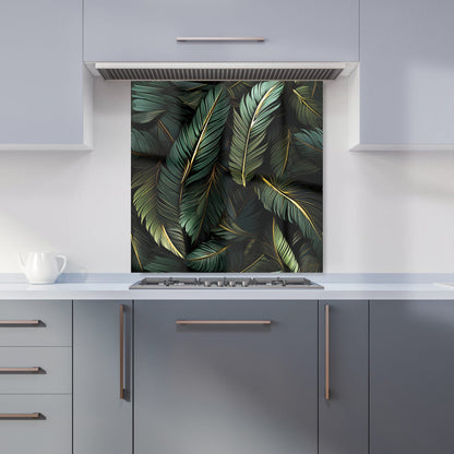 Green and Gold Leaves Kitchen Splashback