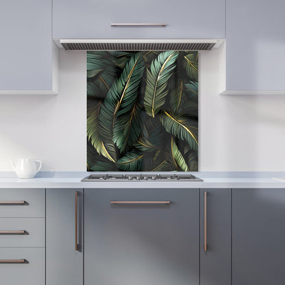 Green and Gold Leaves Kitchen Splashback