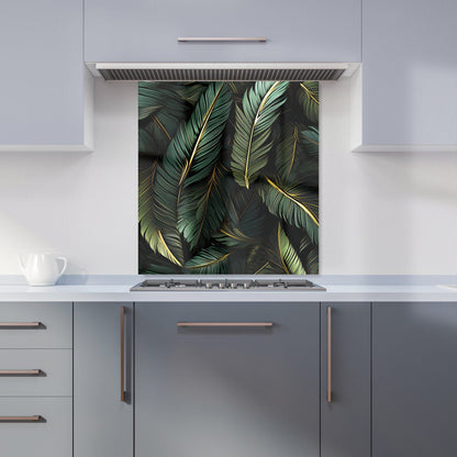 Green and Gold Leaves Kitchen Splashback