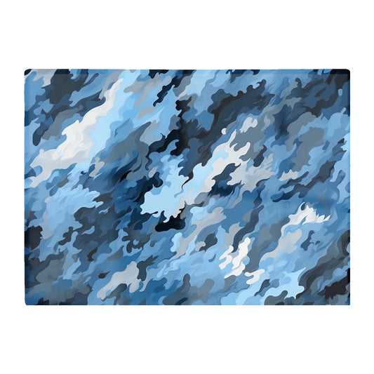 Blue And Grey Canvas Brushstrokes Glass Chopping Board