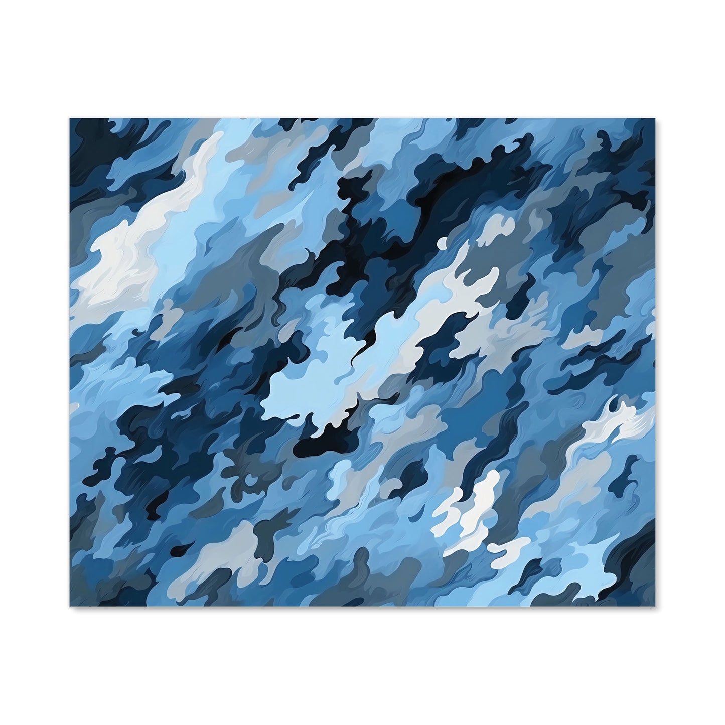 Blue And Grey Canvas Brushstrokes Kitchen Splashback