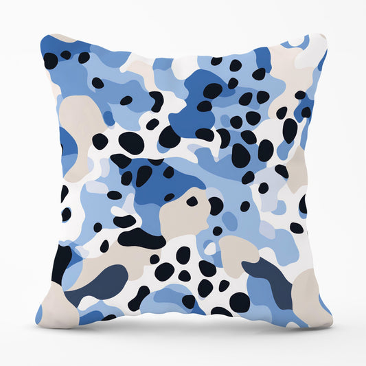 Blue Camouflage Pattern Cushions