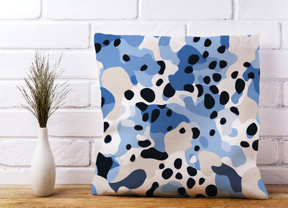 Blue Camouflage Pattern Cushions