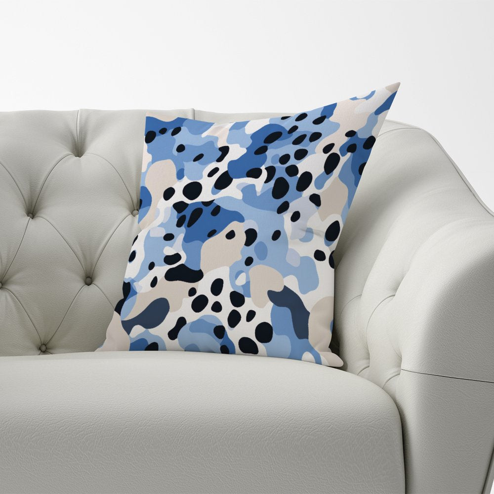 Blue Camouflage Pattern Cushions