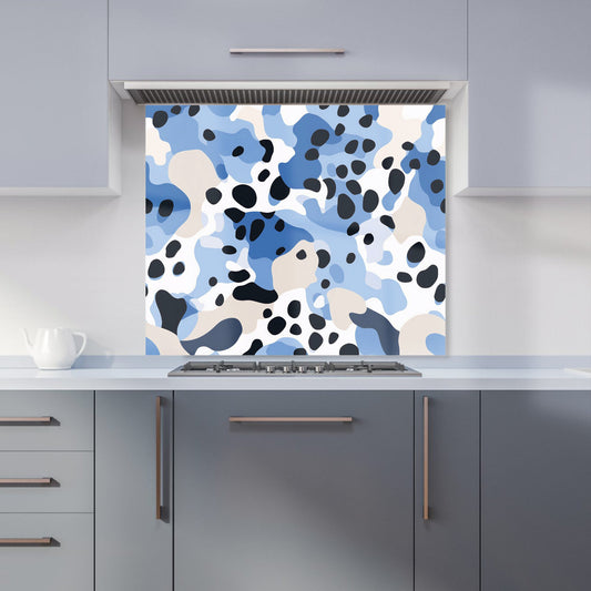 Blue Camouflage Pattern Kitchen Splashback