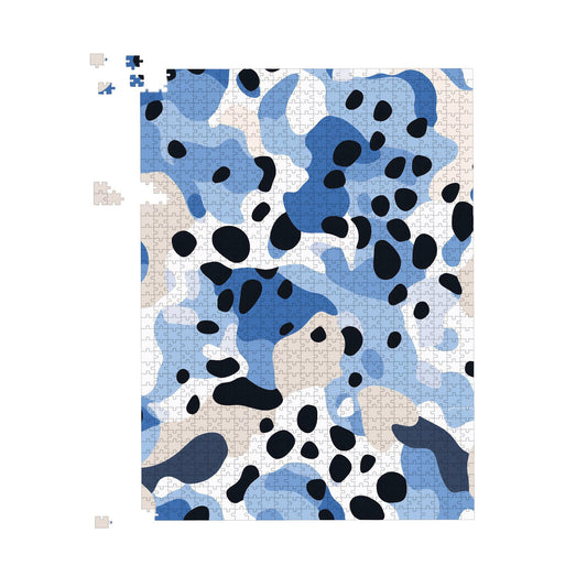 Blue Camouflage Pattern Jigsaw Puzzle