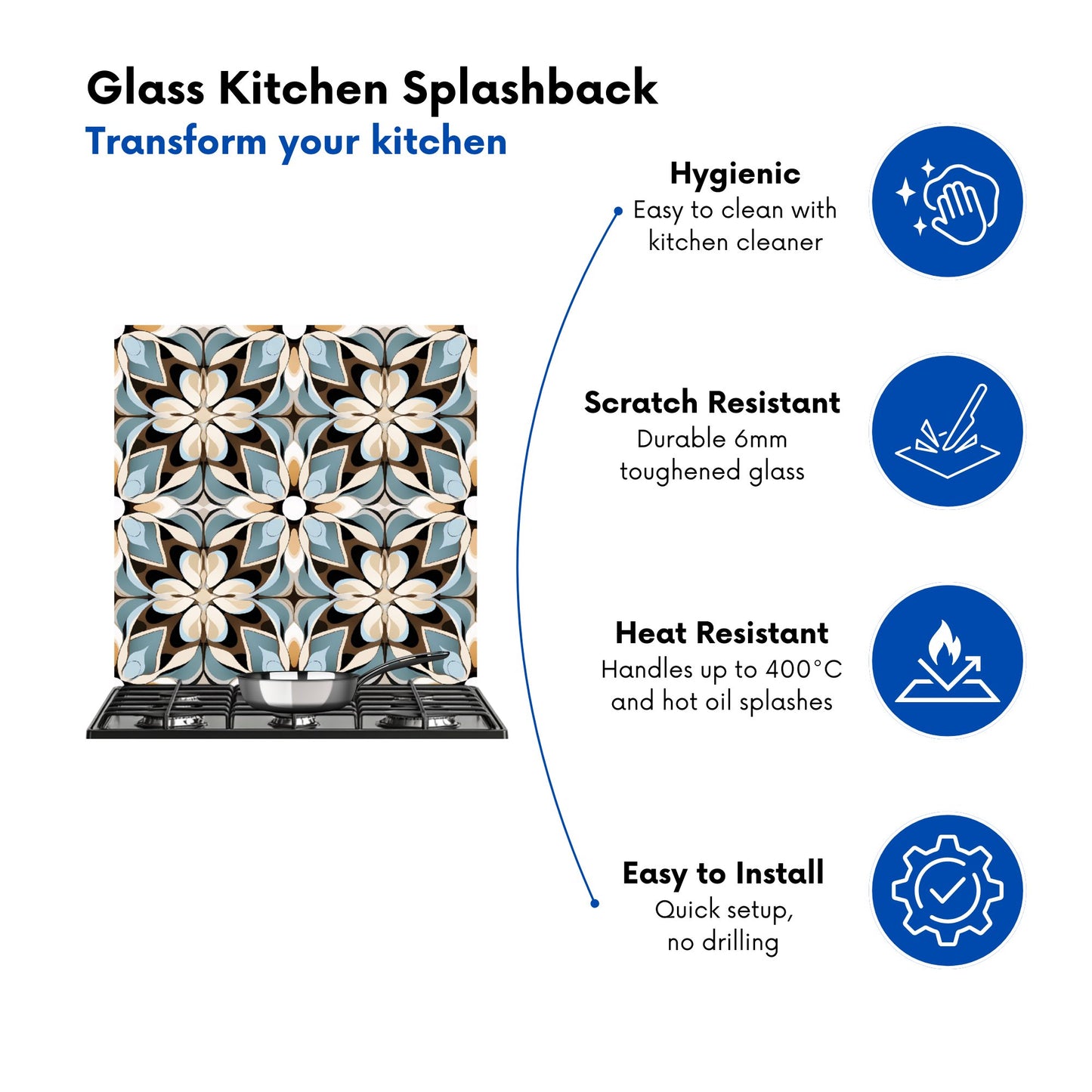 Beige And Brown Abstract Pattern Kitchen Splashback