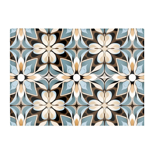 Beige And Brown Abstract Pattern Glass Chopping Board