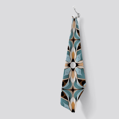 Beige And Brown Abstract Pattern Tea Towel