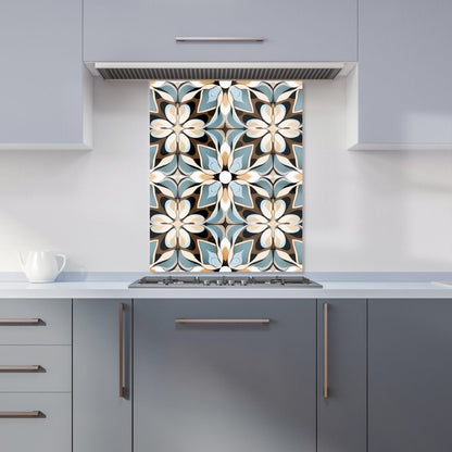 Beige And Brown Abstract Pattern Kitchen Splashback