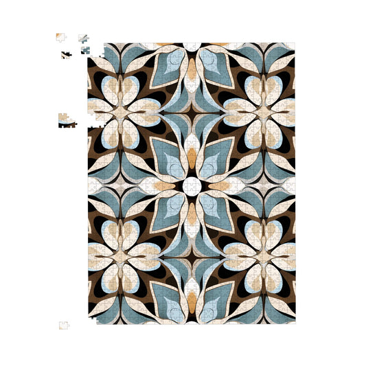 Beige And Brown Abstract Pattern Jigsaw Puzzle