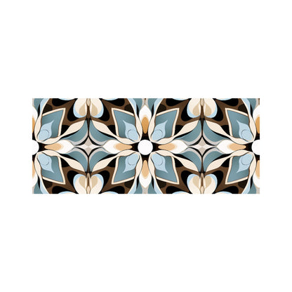 Beige And Brown Abstract Pattern Glass Bathroom Splashback