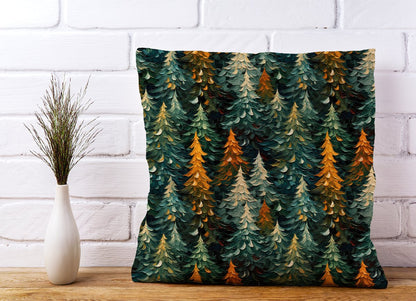 Impasto Style Christmas Trees Cushions