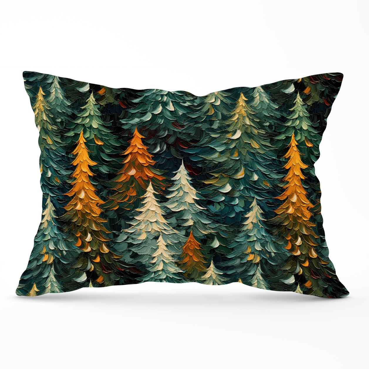 Impasto Style Christmas Trees Cushions