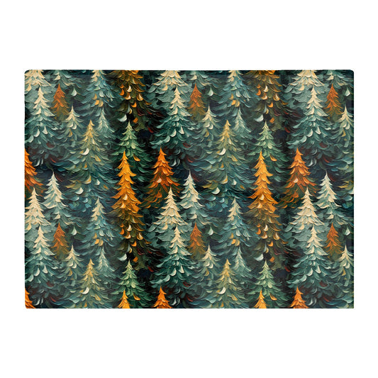 Impasto Style Christmas Trees Glass Chopping Board