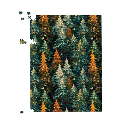 Impasto Style Christmas Trees Jigsaw Puzzle
