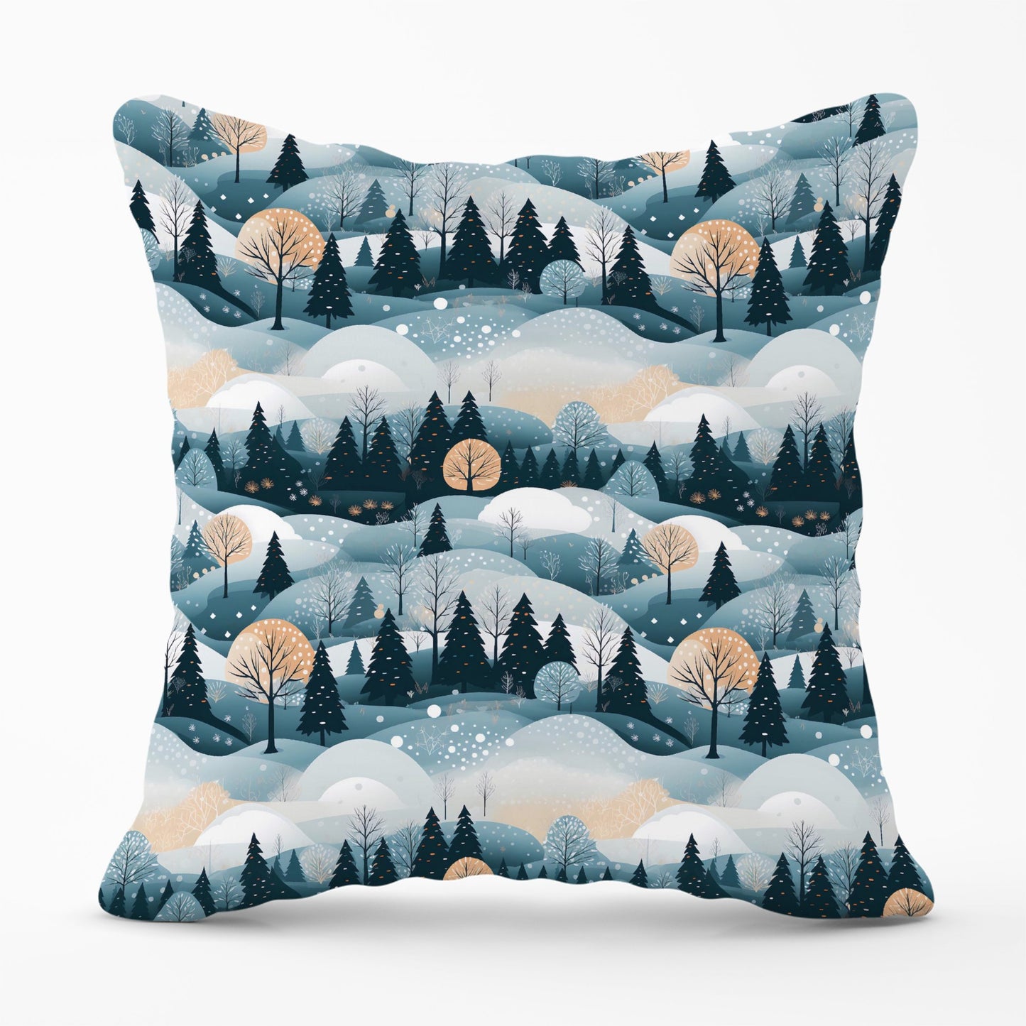 Dreamy Snowy Christmas Scene Cushions
