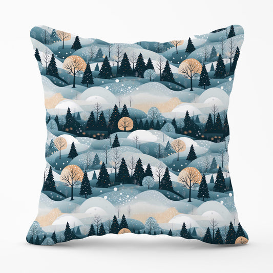 Dreamy Snowy Christmas Scene Cushions