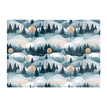 Dreamy Snowy Christmas Scene Glass Chopping Board
