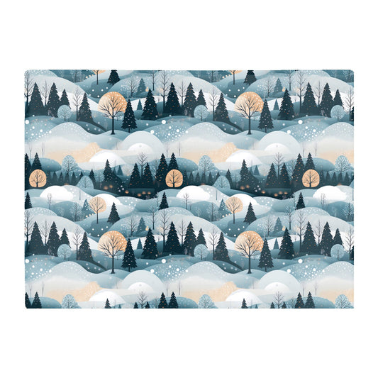 Dreamy Snowy Christmas Scene Glass Chopping Board
