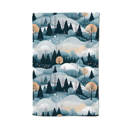Dreamy Snowy Christmas Scene Tea Towel