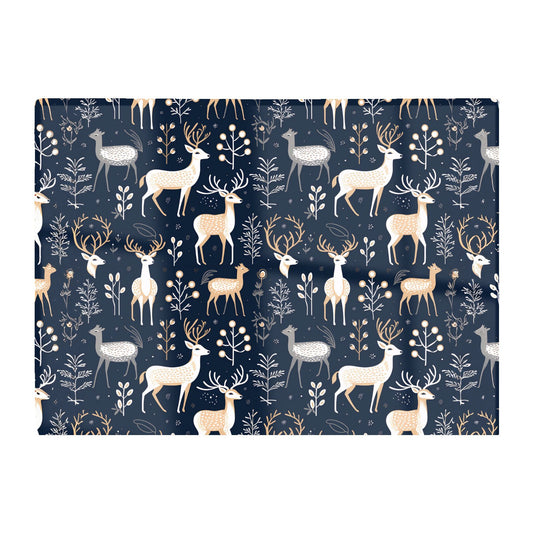 Reindeer Whimsical Illustration Pattern Glass Chopping Board