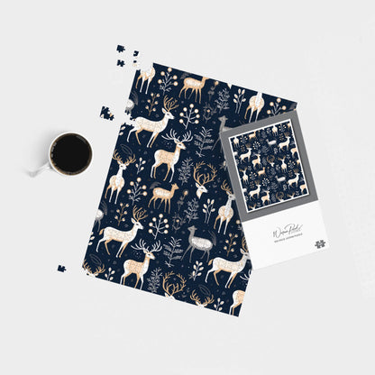 Reindeer, Whimsical, Illustration Pattern Jigsaw Puzzle