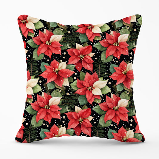 Poinsettia, Watercolor Style Cushions