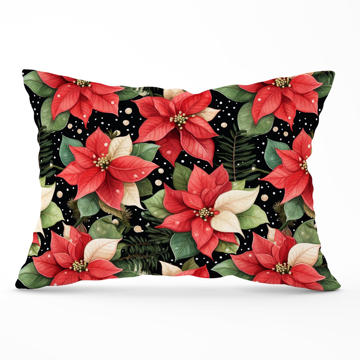 Poinsettia, Watercolor Style Cushions