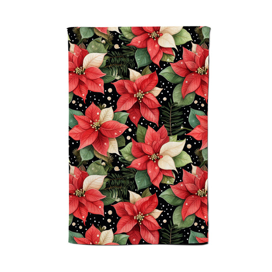 Poinsettia, Watercolor Style Tea Towel
