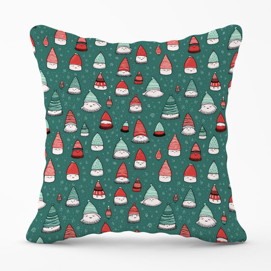 Hand Drawn Joyful Santa Hats Cushions