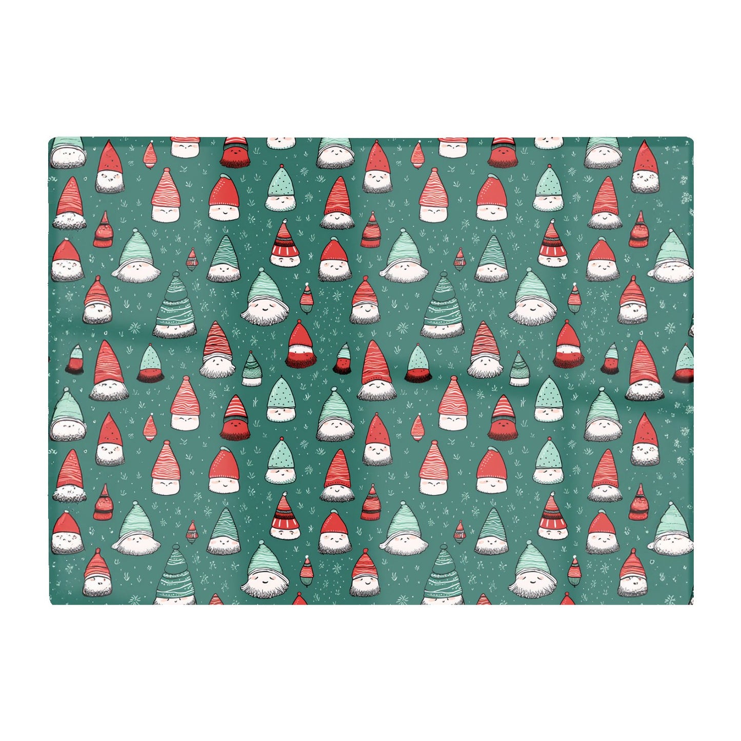 Hand Drawn Joyful Santa Hats Glass Chopping Board