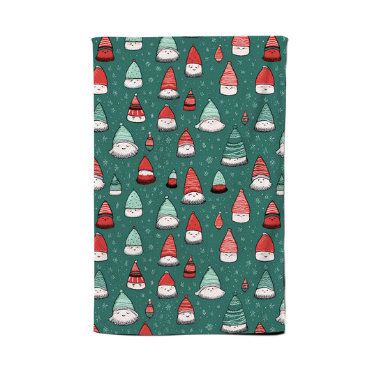 Hand Drawn Joyful Santa Hats Tea Towel
