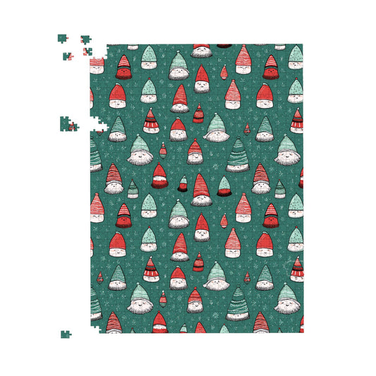 Hand Drawn Joyful Santa Hats Jigsaw Puzzle
