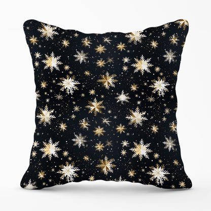 Silver Gold Snowflake Pattern Cushions