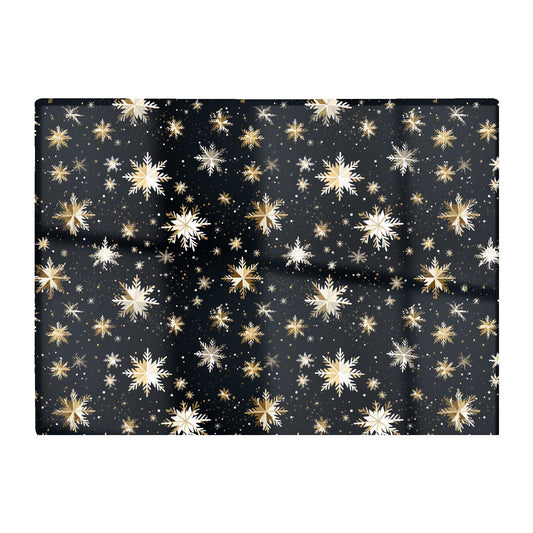 Silver Gold Snowflake Pattern Glass Chopping Board