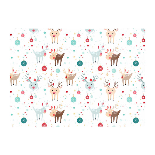 Happy Reindeer With Christmas Lights Glass Chopping Board
