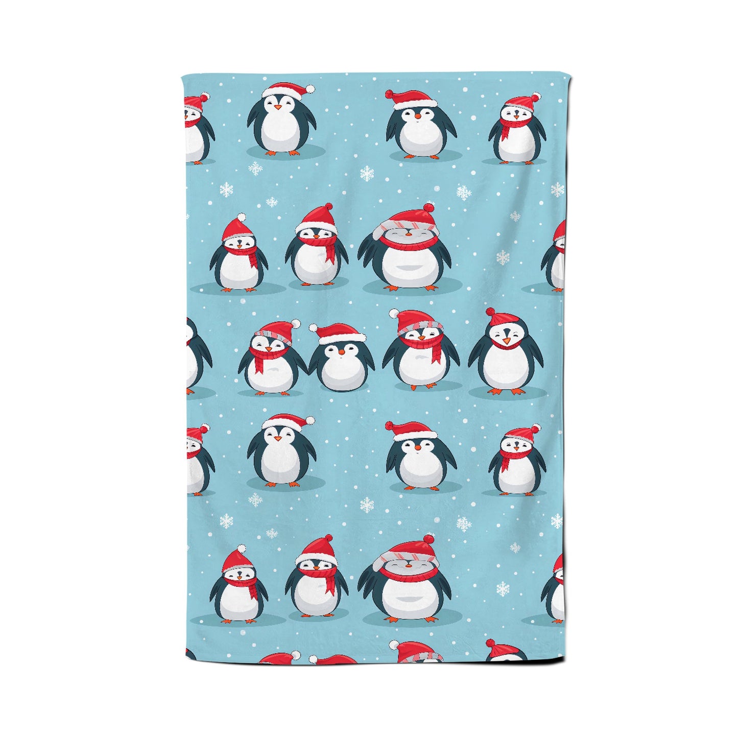 Adorable Santa Penguins Tea Towel