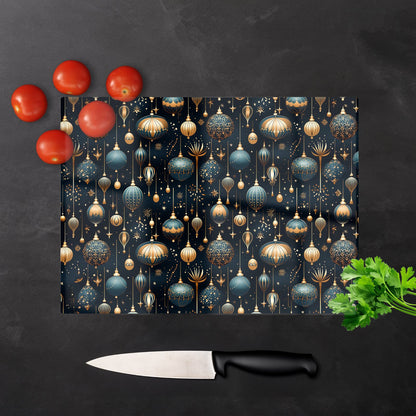 Christmas Decorations Glass Chopping Board