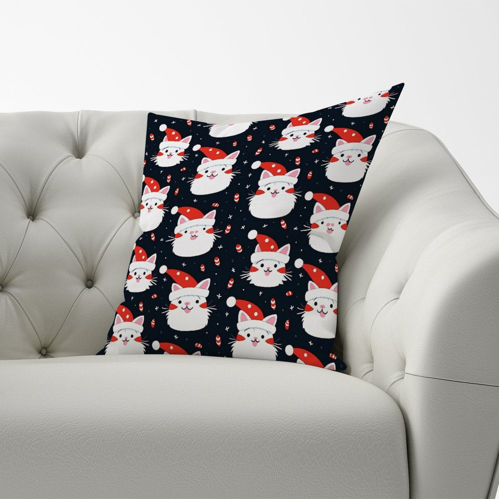Cute Cats Wearing Santa Claus Hats Cushions