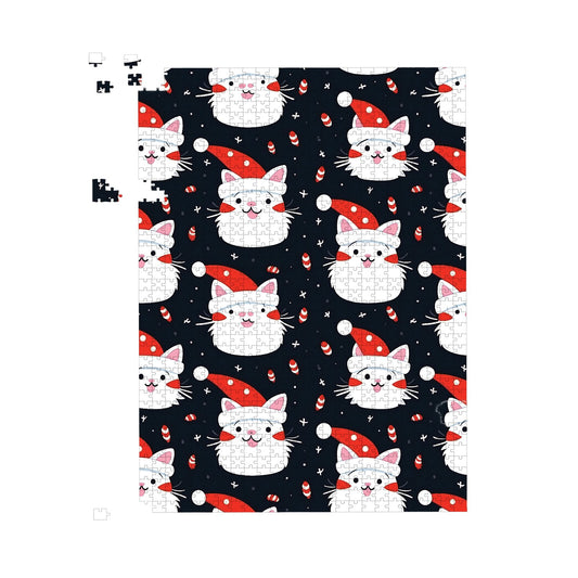 Cute Cats Wearing Santa Claus Hats Jigsaw Puzzle