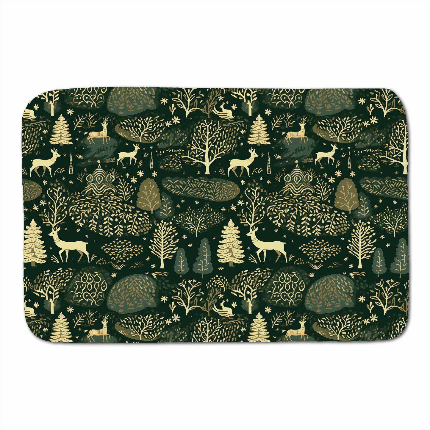 Green Christmas Woodlands Sherpa Blanket