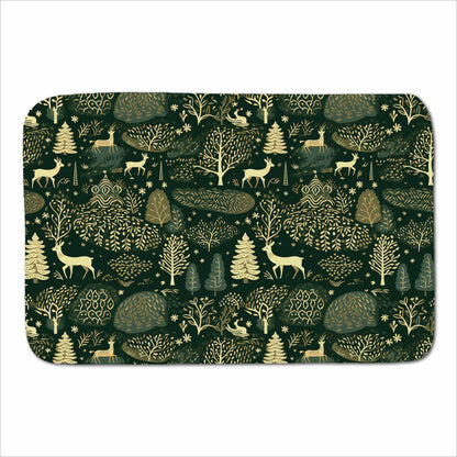 Green Christmas Woodlands Sherpa Blanket